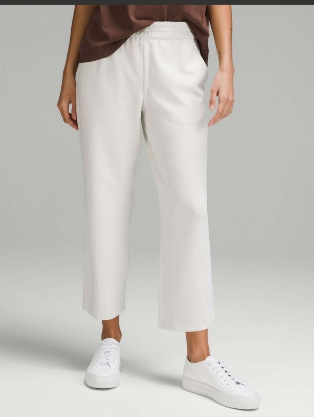 '23 Lululemon Softstreme High-Rise Straight Leg Cropped Pant, Bone, Sz 16 *Read